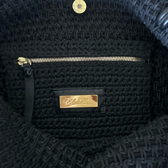 CLEOBELLA CROCHET LEATHER BASKET BAG•BLACK - Picture 7 of 10